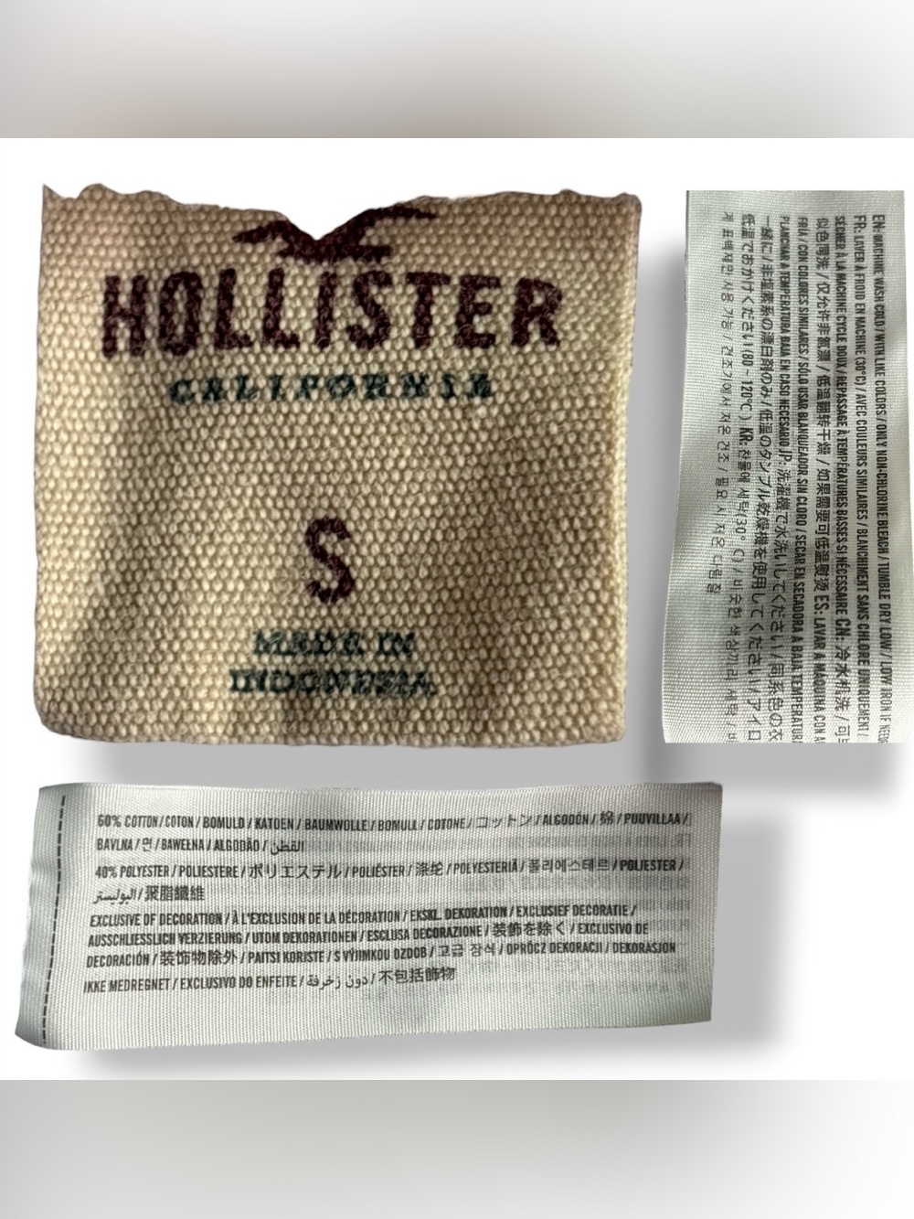 Hollister Fleece Dolphin Shorts Bundle Small Tie Dye Blue & White Contrast 2 Pk - Picture 4 of 5